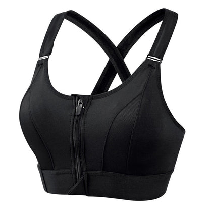 Adjustable Front Zipper Sports Bra