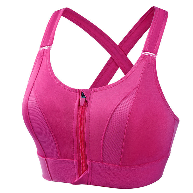 Adjustable Front Zipper Sports Bra