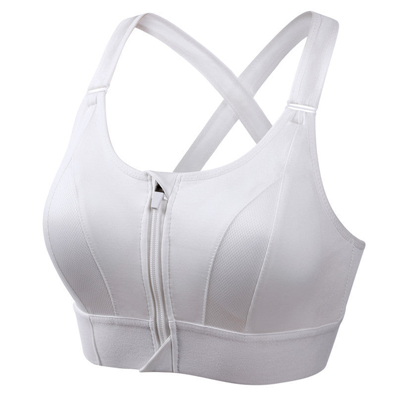 Adjustable Front Zipper Sports Bra