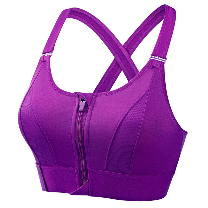 Adjustable Front Zipper Sports Bra